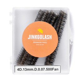 JINKGOLASH 500 Eyelash Extension Promade 4D to 16D Not Premade, Ultra Lash Fans 0.03/0.05/0.07mm Thickness, C D Curl Lashes, 8 - 16mm Length for Easy Volume Individual Eyelash Extensions Clusters DIY(4D-0.07-D (11mm))