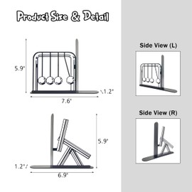 Physics Metal Bookends, Kinetic Energy Sculpture Newton Cradle Decor, Science Decor, Decorative Bookends for Home Study Room Physics Classroom Decor, Physics Gifts for Teacher Professor Friend Nerdy