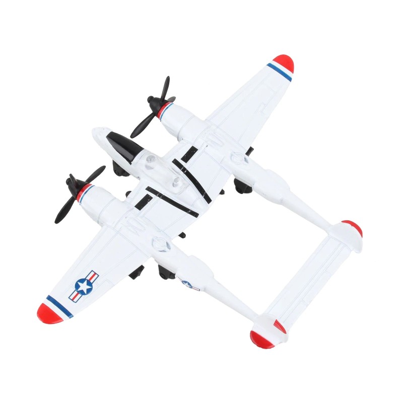 DCD Lockheed P-38J Lightning Fighter Aircraft Die-Cast Toy White with