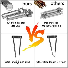 Cylinder Wall Mounted Bracket Heavy Duty Nitrogen Tank Holder Propane Tank Holder Bracket with 59 Inch Safety Strap & SUS 304 Installation Expansion Screws(Black)