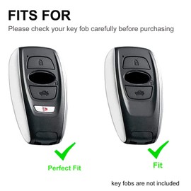 chyoekey for Subaru Key Fob Cover with Keychain Soft TPU Full Protection Car Key Case Cover Compatible with Forester CrossTrek Outback WRX Ascent BRZ Impreza Legacy (Blue)