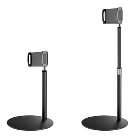 OHITEC Metal Scalable Desk Tablet Phone Stand Holder Adjustable Suitable for 4.6-13.5 inch Phone and Tablet Desktop Mount Bracket (Black, Stand on Desktop, Stretchable)