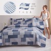 Bedspread Set Queen/Full Size Plaid Quilt Bedding Queen Grey Blue