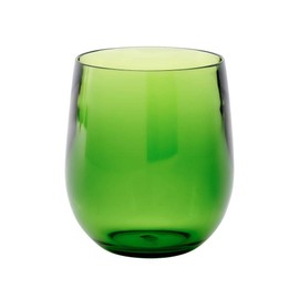 Caspari Acrylic 12oz Tumbler Glass in Emerald - Set of 4