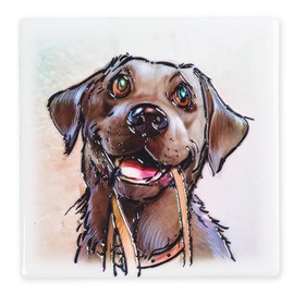 Art of Arora 2950 Black Labrador Ceramic Coaster 10 x 10cm