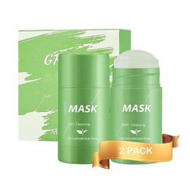 Green Tea Clay Mask for Face, 2 Pack Green Tea Deep Cleanse Mask Stick Blackhead Remover Green Clay Mask For Face Moisturizing, Purifying, Pore Cleansing Suitable for All Skin Types