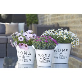 Klocke Pflanzgefäße Beautiful Zinc Planter - Home & Garden - Indoor & Outdoor - Frost-Proof - White Zinc Pot/Zinc Planter/Flower Pot/Table Decoration