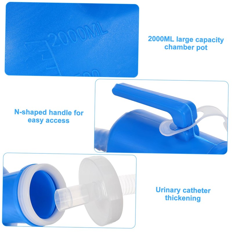 BIUDECO Portable Female Urinal Bottle with Integrated Handle and Threaded