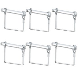 Locking Pin 6 Pieces Square Rectangle Cotter Pins, 4.5 x 30 mm Coupling Pin, Locking Bolt, Pipe Folding Pins with Snap Lock for Farm Trailer, Farm, Garden