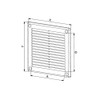 White Air Vent Grille 150mm x 150mm 6'' x 6