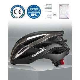 KINGBIKE Bike Helmet Men Women Bicycle Adult Cycling Road Mountain MTB Helmets for Mens Womens Adults Casco para Bicicleta with Safety Light Portable Bag Accessories