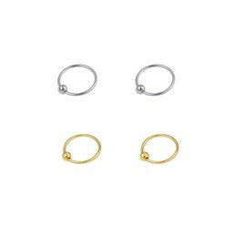 Generica 4 Rings Nose Small 2 Colours Silver and 2 Colours Golden 7 mm Diameter Finitos 0.6 mm Thickness, Silver