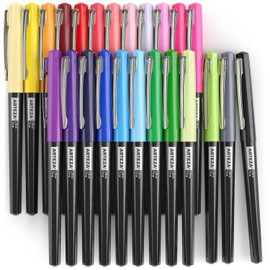Arteza Permanent Markers, Set of 24, Ultra-Fine Tip, Retro Pop Colors, Quick-Drying, Waterproof, Art Supplies for Calligraphy, Making Signs, and Mandala Coloring