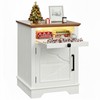 IRONCK Farmhouse Nightstand with Charging Station & 2 USB Ports,