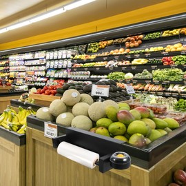 Hemoton Stainless Steel Grocery Bag Holder,Wall-Mounted Roll Bag Hanger, Multi-Functional Shopping Sack Dispenser for Supermarket Mall Home,Reusable Grocery Pouch Holder