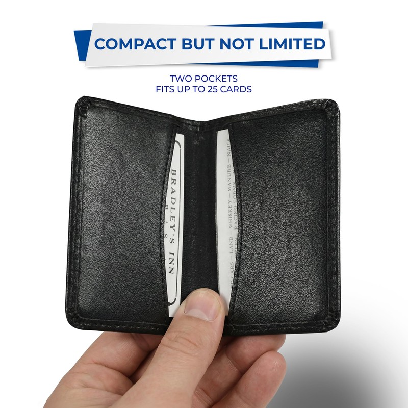 Samsill 81220 Regal Leather Business Card Holder, Case Holds 25