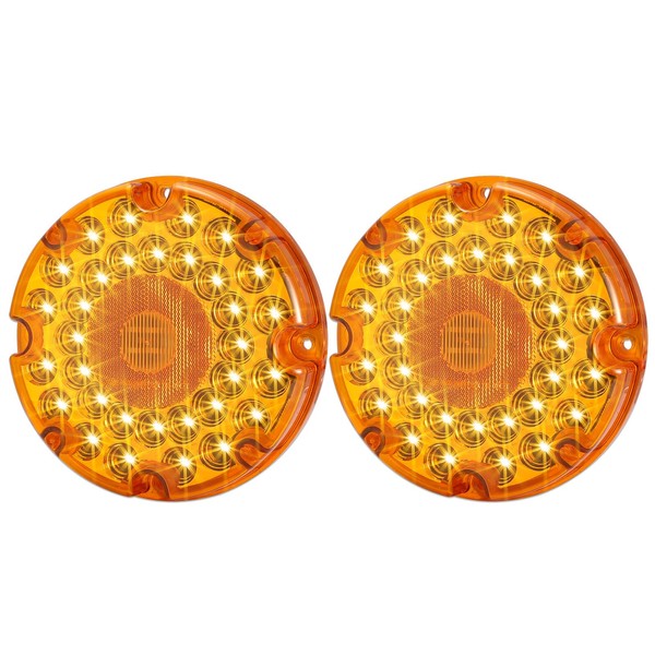 XtraGlow 7" Round Transit Turn Signal Light Amber LED Parking