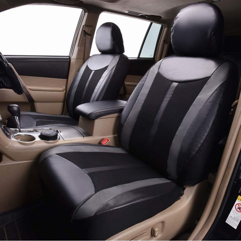 Flying Banner Car Seat Covers 2 Front Seats Leather Splicing