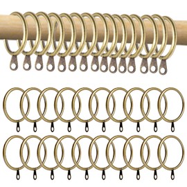 50Pcs Metal Curtain Rings, 38mm Internal Diameter Curtain Rings and Hooks, Curtaining Pole Ring, Brass Curtaining Ring for Drapery, and Shower Hanging