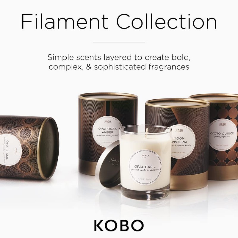 KOBO Kyoto Quince Candle (11 oz) | Modern, Geometric Jar