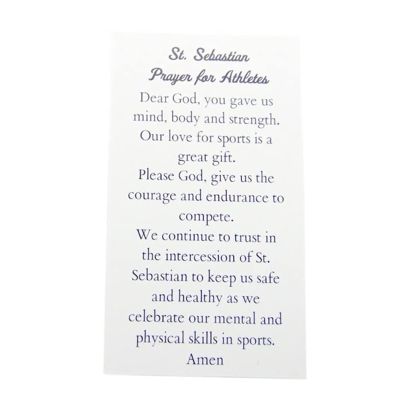 St Sebastian Holy Cards Set Prayer for Athletes Women or