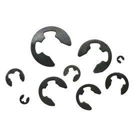 120Pcs Circlips E Clips Assortment, Black Carbon Steel E Clips in 10 Assorted Sizes, External Retaining Rings Kit (M1.5/M2/M3/M4/M5/M6/M7/M8/M9/M10)