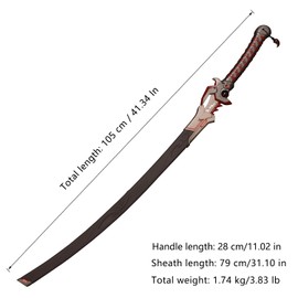 lkjad Handmade Katana Samurai Sword, Genji Muramasa Sword, Cosplay Anime Swords, Hand Forged, Overwatch Sword