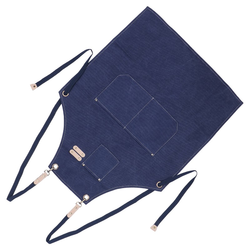 Cotton Canvas Apron Adjustable Cross Back Apron Kitchen Cooking Apron