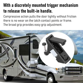 Compression Latch Lock Powder Coated Zinc Alloy Adjustable Lever Hand Operated Flush Lever RV Compartment Lock Trigger Latch Baggage Door Latch for RV Marine Boat Cabinet Toolbox