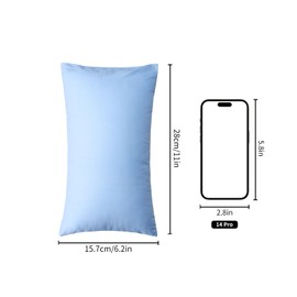 LeoreHu Mini Pillow 11x7 Machine Washable Small Pillow Plain Nappel Pillow for Toddlers Kids Dogs Travel (Light Blue)