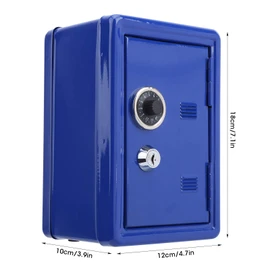 Kids Safe Box, Children Money Box, Cash Box, Made of Iron, Solid Coins Saving Box, Anti-Rust Children Gifts for Kids Home(Blue)