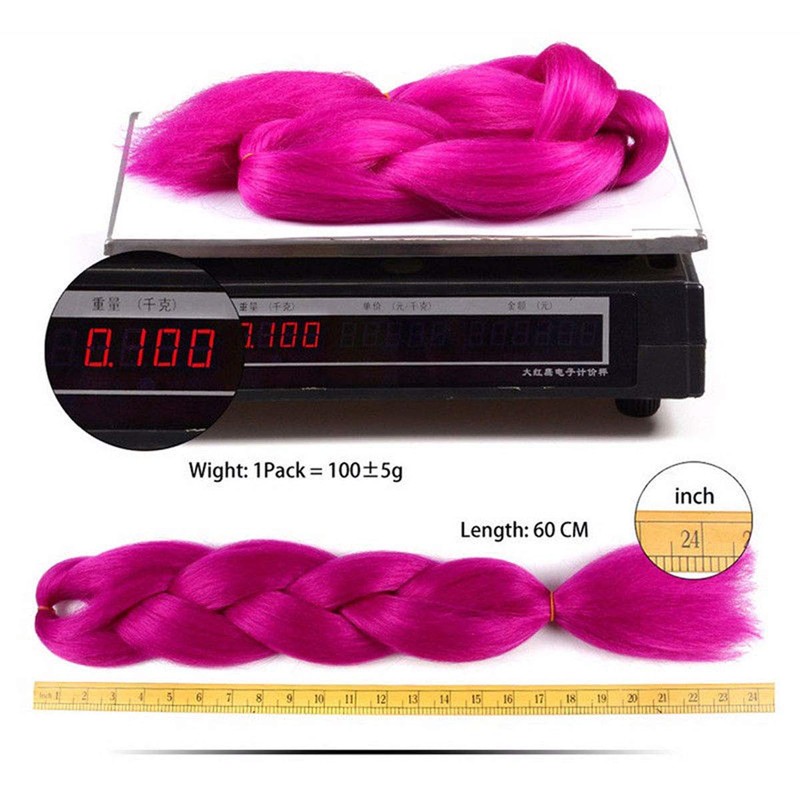 Hair Extensions 60 cm Crochet Braids Two Tone Ombre Braiding