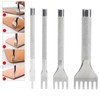 Agatige Prong Punch Tool,4Pcs Leather Hole Punches,High Speed Steel Lacing