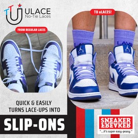 uLace Classic No Tie Shoelaces - Light Navy Elastic Shoe Laces for Sneakers | Stretchy, Elastic Laces for Slip-On Convenience and Comfort | Easy Installation, No Tie Laces for Teens and Adults