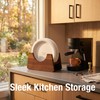 OSZKO 2PC Wooden Paper Plate Holder, Kitchen Countertop Storage for