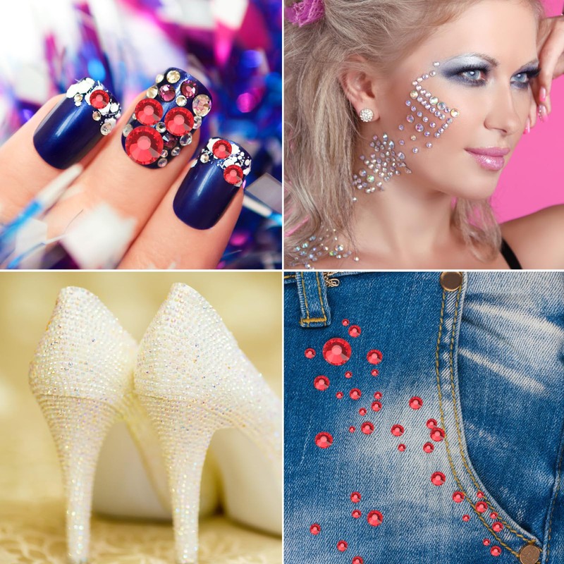 Jollin Glue Fix Flatback Rhinestones Glass Diamantes Gems for Nail