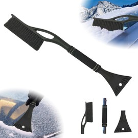DONGSZQ Ice Scraper Car with Broom 2-in-1 Snow Brush Car, 60 cm Removable Snow Scraper with Comfortable Foam Handle, Snow Car Broom for Car, Truck, SUV, Windscreen
