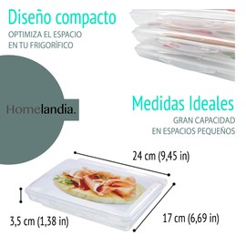 Homelandia - 3 x Lunch Box Food Storage Container Stackable Reusable Space Optimization Clear BPA Free