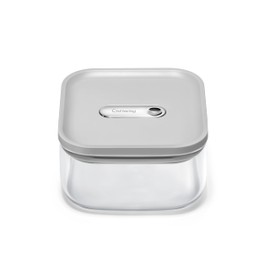 Caraway 1qt Glass Airtight Food Storage Container with Lid – Non-Toxic, BPA-Free Kitchen Storage Container – Stackable, Space-Saving Airtight Container for Dry Goods and More - Gray