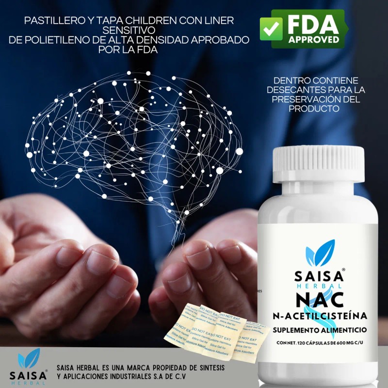 NAC N-Acetilcisteína 600 mg 120 Cáps SAISA HERBAL | Suplemento
