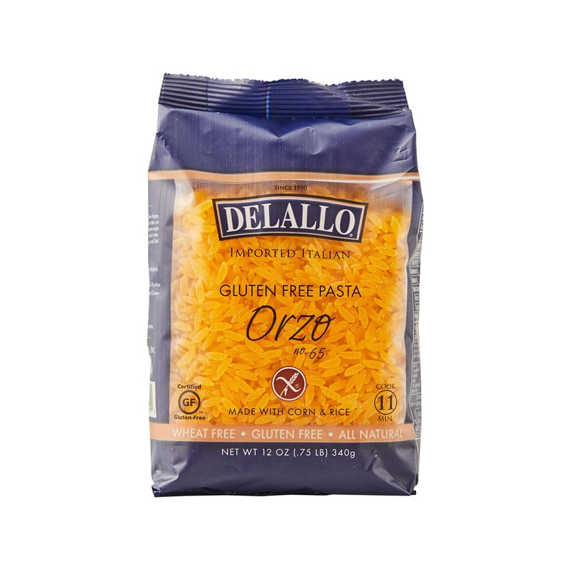 DeLallo Gluten Free Orzo Pasta, 12 oz Bag, (2 Pack),