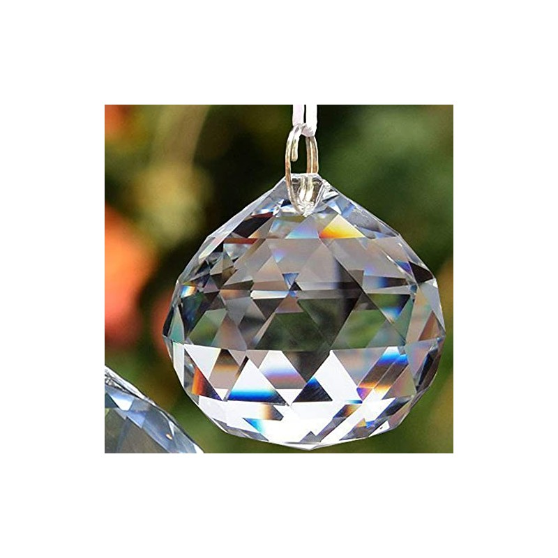 EasyBravo 50mm Clear Crystal Ball Prisms Feng Shui Suncatcher Decorating
