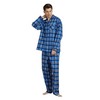 Amaxer Flannel Pyjamas Men's 100% Cotton Pyjamas with Button Placket