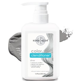 KERACOLOR Clenditioner SILVER Hair Dye - Semi Permanent Hair Color Depositing Conditioner, Cruelty-free, 12 Fl. Oz