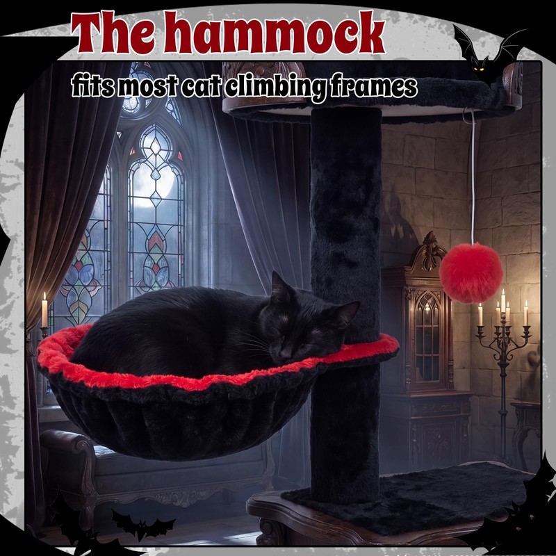 3 Pack 14.6" Large Goth Cat Tree Hammock Basket Bed