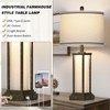 luxeflow 27in Tall Farmhouse Table Lamp with USB C+A &