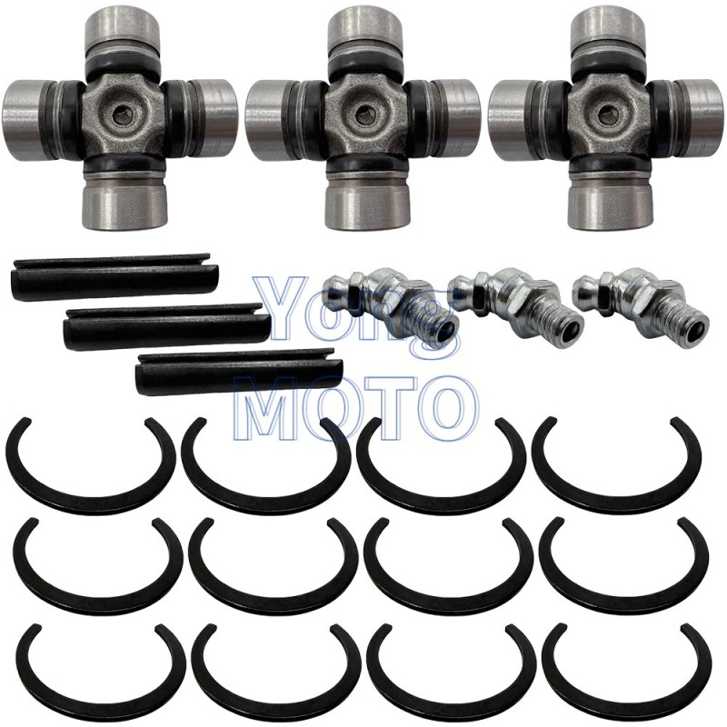 JINFANNIBI 3 Packs Front & Rear Prop Shaft U-Joints Kit