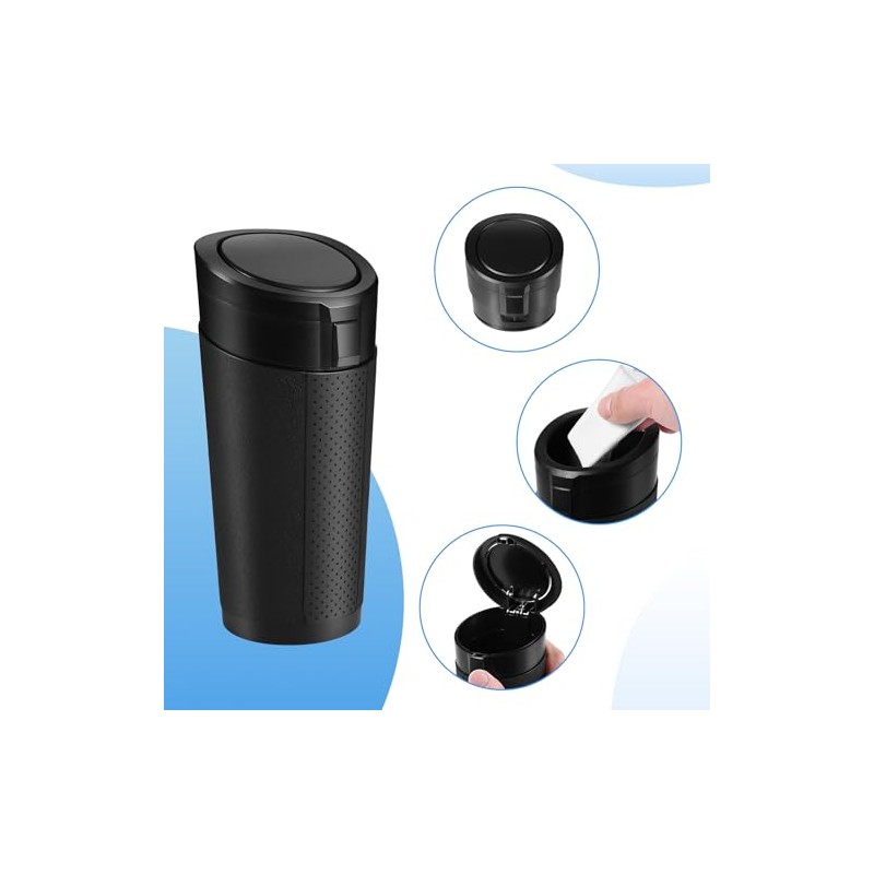 Compact Mini Car Trash Can with Lid - 2 Packs