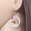 DOWAY Acrylic Easter Basket Eggs Rabbit Bunny Earrings Drop Dangle