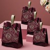 30 PCS Elegant Candy Gift Box Rose Pattern Bow Portable